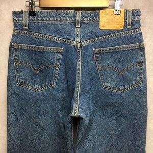 Levis 550 Mens Jeans Relaxed Fit Tapered 34x32 (32x32 Actual) Red Tab Denim Blue